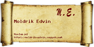 Moldrik Edvin névjegykártya